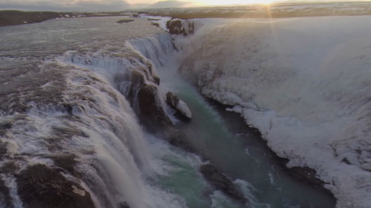 Aerial Iceland – Gulfoss Waterfall in the Golden Circle Route (DJI Phantom 2, Fatshark FPV)