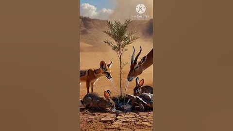 The camel saves the date palm tree from drying up by seeing water #ai #shorts #camel