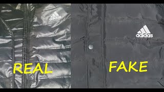 Adidas down jacket real vs fake review. How to spot original Adidas Jackets