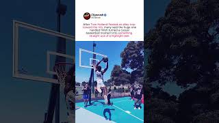 Tom Holland floats an alley-oop toward the rim before finishing it with one hand #TomHolland