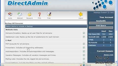 Sao lưu dữ liệu - Backup (Direct Admin)