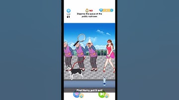 Annoying Puzzle Game 2 - Level 61 - Disperse the queue at the public restroom.