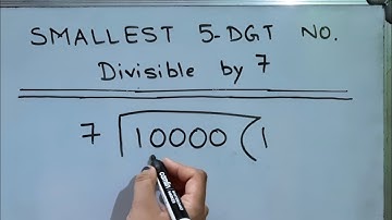 Write the smallest 5-digit number divisible by 7 @mathstubelearning123