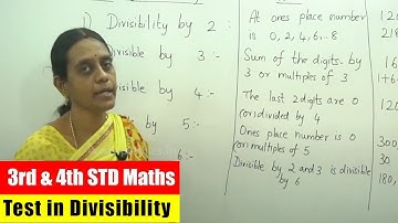 3rd & 4th STD Maths | Test in Divisibility | CBSE Syllabus Mathematics