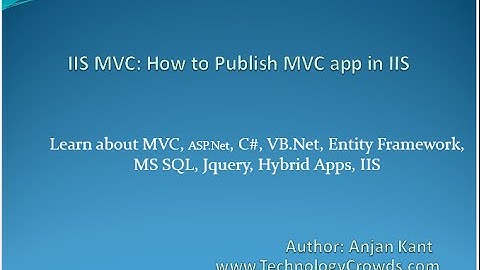 IIS MVC: Publish MVC App in IIS