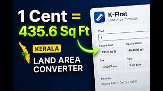 1 Cent = How Many Sq Ft? Kerala Land Area Converter | KFirst Tool screenshot 5