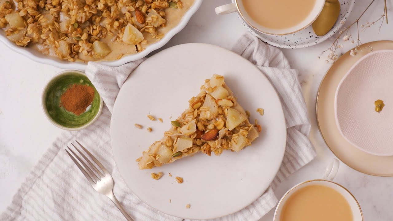 Apple Crumble Milk Tart   Easy No-Bake Dessert Idea