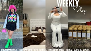 WEEKLY VLOG | ROOM MAKEOVER + REORGANIZING + GYM ROUTINE + DATEBOOK DATES + HAULS + COOKING &amp; MORE