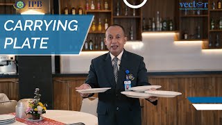 F&B Service Knowledge  How to Carry Plate (Restaurant Waiter)