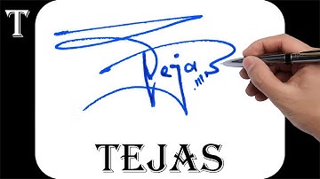Tejas name signature design - T signature style - How to signature your name