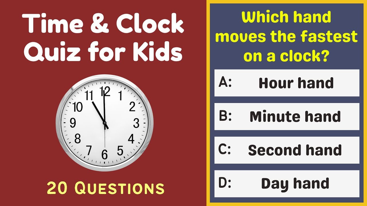Викторина по времени и часам для детей | 20 вопросов для изучения времени чтения, часов, минут и ...