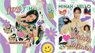 Canva Kpop Poster Edits: Shin Min Ah Poster inspired by Joy Red Velvet Hello (Fan Edits) screenshot 1