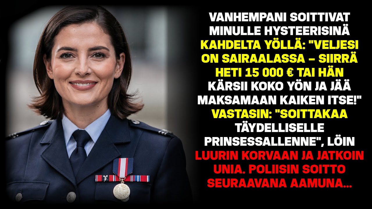 Vanhempani vaativat 15 000 € klo 2 yöllä – poliisipuhelu paljasti totuuden…