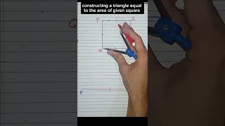 construction of triangle equal to the area of given square. #construction #compass
