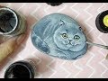 Pets art_Cat rock painting PART1