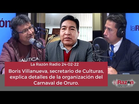 Boris Villanueva, secretario de Culturas, explica detalles de la organización del Carnaval de Oruro.