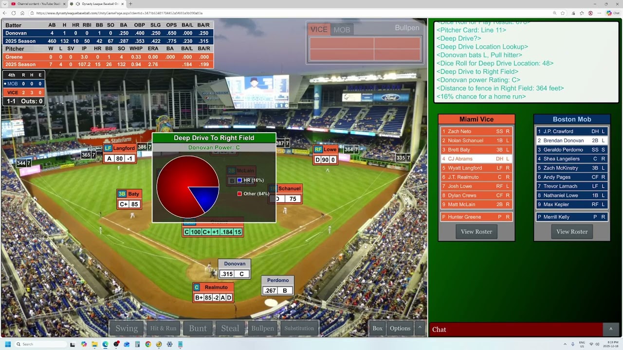 Game 14 Boston Mob @ Miami Vice, 2026 Grapenut League Dynasty League Baseball
