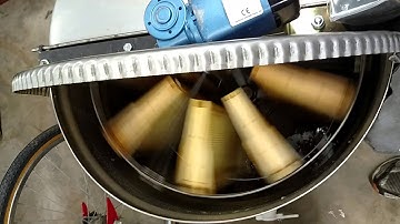 Radial extractor with 9 frames, spinning out the raw honey