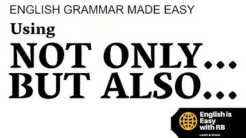 NOT ONLY BUT ALSO Use in English || English Grammar