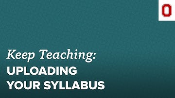 Quick Tip: Uploading Your Syllabus