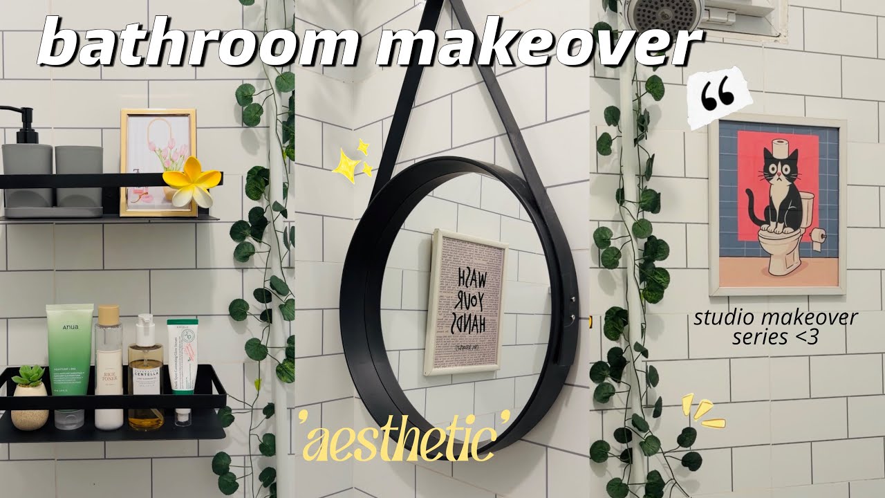 Extreme bathroom transformation “pinterest inspired” + decoration 🛀🧱🫧