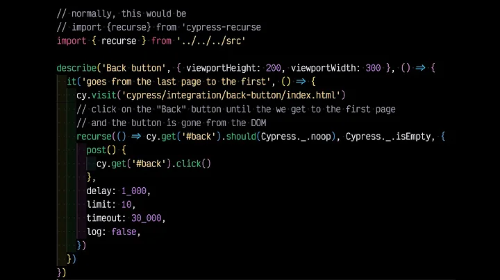 Use cypress-recurse To Click The Back Button Until It No Longer Exists