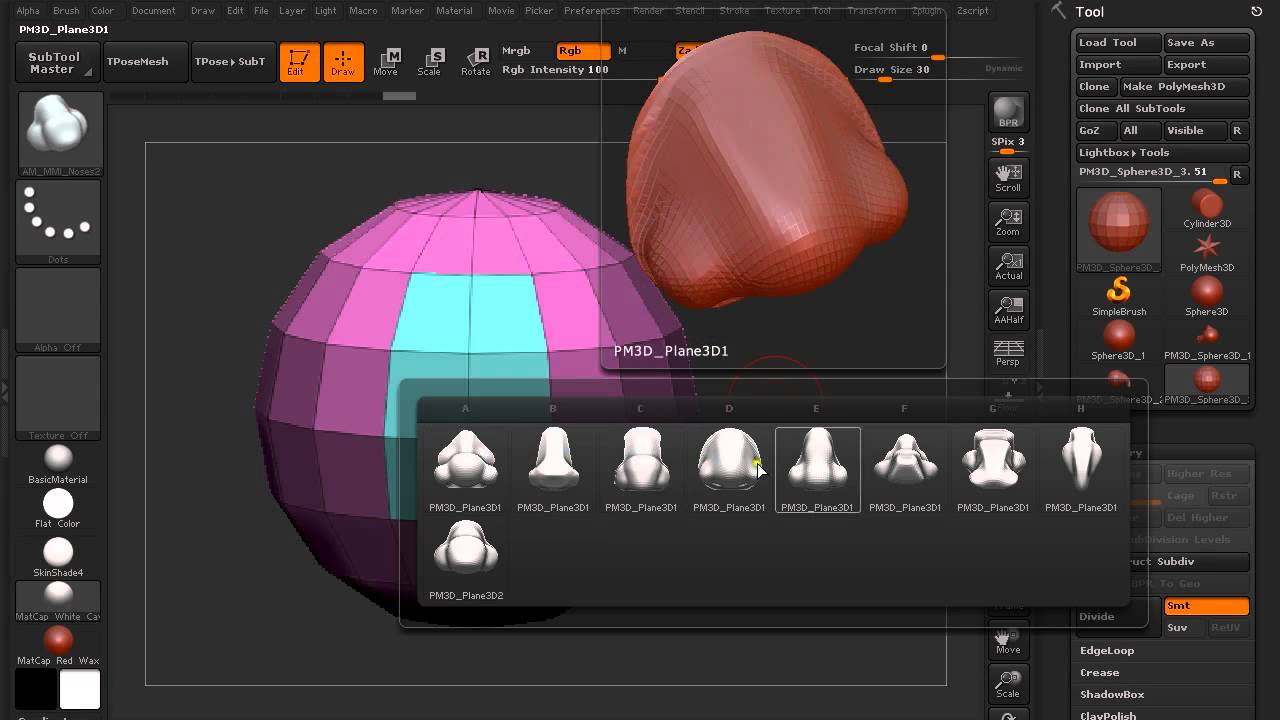 how to combine multiple objects zbrush