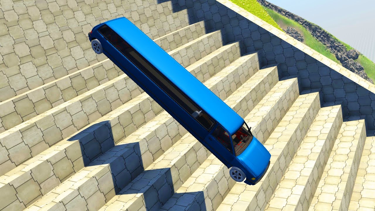 beamng drive gameplay pc Stairs Jumps Down #8 - BeamNG.drive