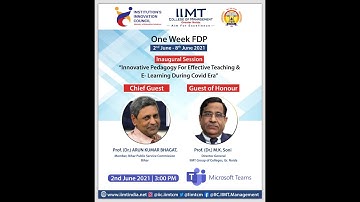 Day 1 One Week Online FDP on Innovaton Pedagogy for Effective Teaching & E learning
