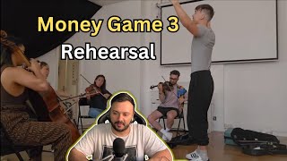 Ren rehearsing with strings for Money Game 3 REACTION