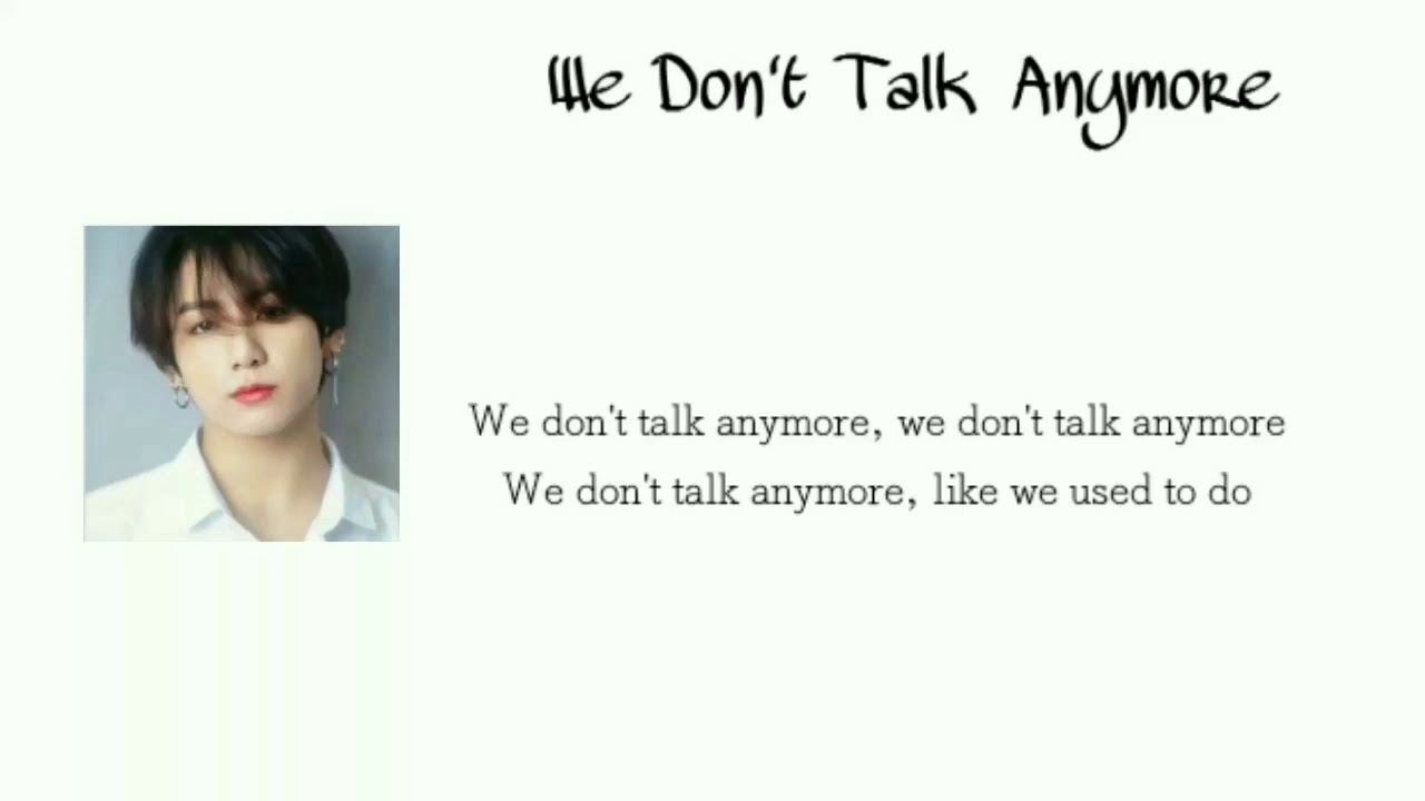 We don't talk anymore JungKook (BTS) Cover YouTube