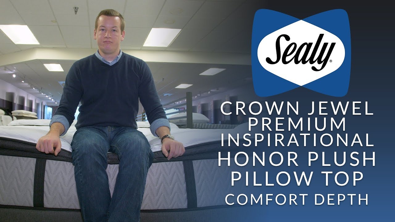 Sealy Crown Jewel Premium Inspirational Honor Plush Euro Pillow Top Mattress Comfort Depth 1