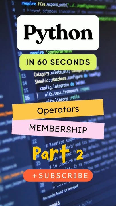 Membership Operators in Python #shorts - YouTube