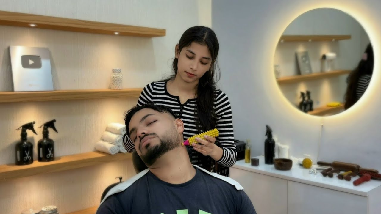 Gentle HEAD MASSAGE by SHIVU BARBER 💆🏻‍♂️| MASSAGE TOOLS USE ✨ ASMR 
