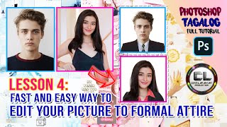 How to Edit your Photo to Formal Attire || Tagalog Photoshop Tutorial screenshot 5