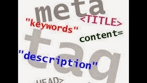 How to ADD META TAG  to your blog