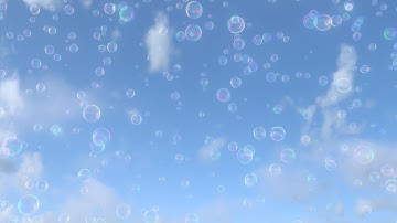Rising Shiny Irridescent Soap Bubbles Floating Upward Into The Sky 4K Video Effects HD Background
