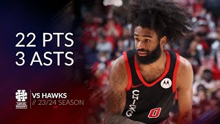 Coby White 22 pts 3 asts vs Hawks 23/24 season