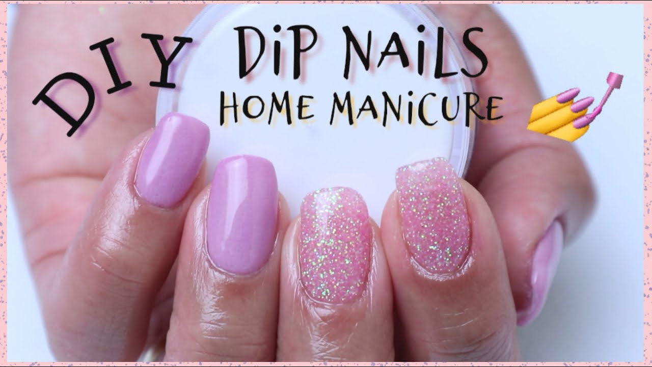 DIY Dip Nails | Home Manicure | Dip powder system - YouTube