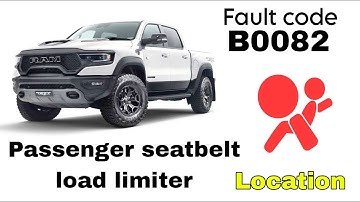 B0082 LOCATION, DODGE RAM passenger seatbelt load limiter location.