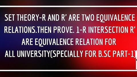 Set theory||R & R