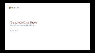 Azure Data Marketplace - Create Data Share
