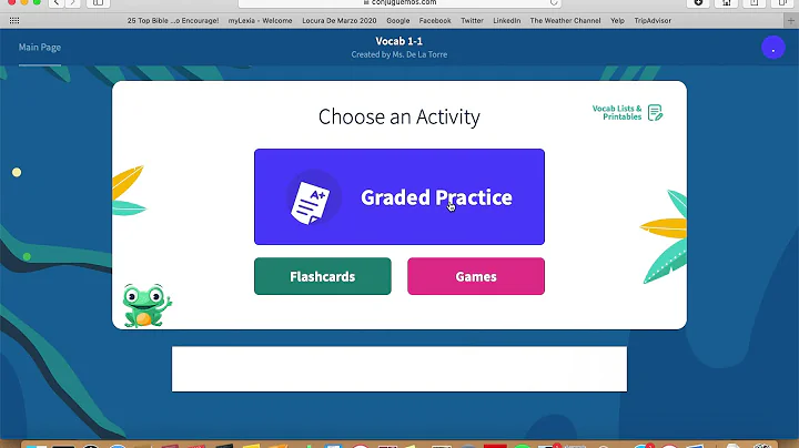 Instructions on how to use Conjuguemos.com for SFR students