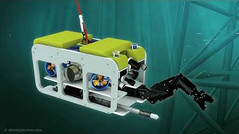 ROV robot submarine model 3D animated video remotely operated underwater vehicle submersible craft