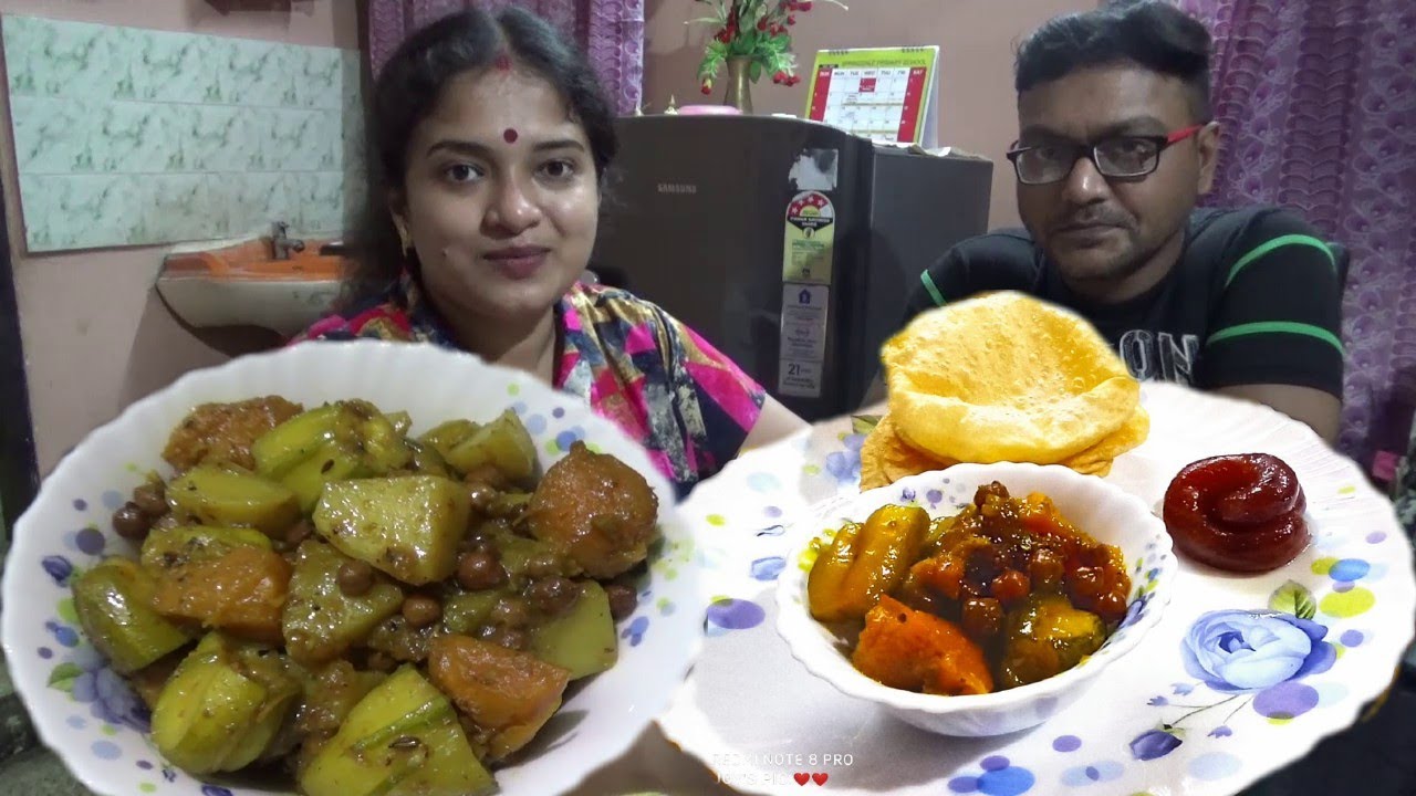 Today's Menu Luchi with Kumror Chokka in a New Dinner Set - My Lifestyle Vlog
