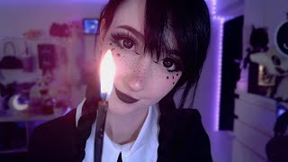 ASMR ☾ cute & bubbly Witch casts sleep  mouth sounds, fire, unintelligible whisper | Roleplay