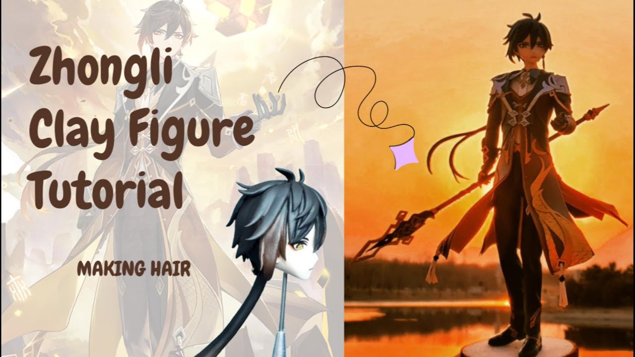 【Clay Figure Tutorials Zhongli】 Lesson 2 How to make hair for scale