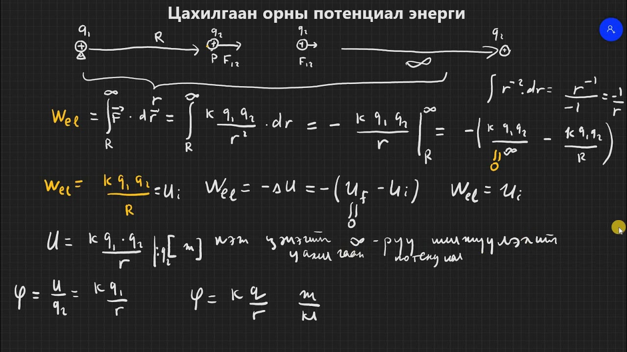 6.9-Цахилгаан потенциал энерги-цахилгаан потенциал