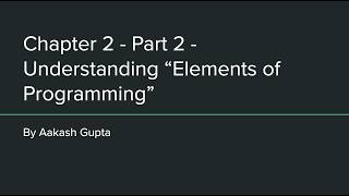 4. Chapter 2 Part 2 - Transformation and their Orbits - Understanding Elements of Programming