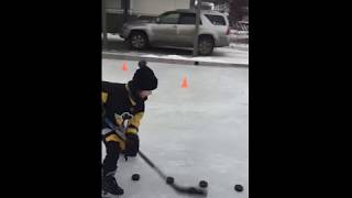 Roman James Marcotte Front Yard Rink Fun! Alaska Winter 2018